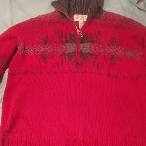 Hand knitted zip-up sweater